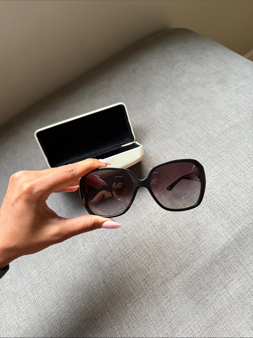 Versace Black Oversized Women's Sunglasses - UV Gradient Lenses
